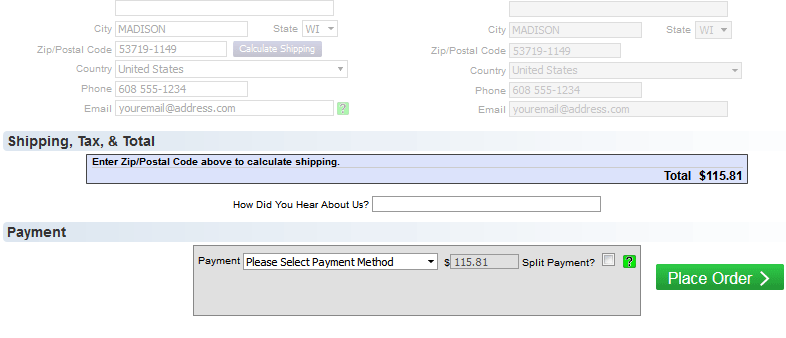 split payment check box