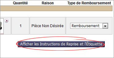 Bouton pour afficher les instructions de reprise